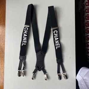 Chanel black suspenders
